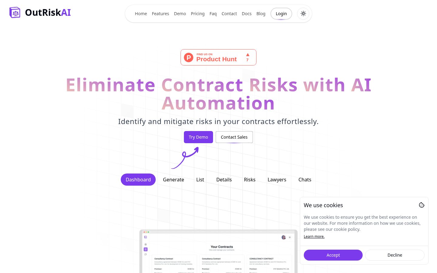 OutRiskAI Homepage