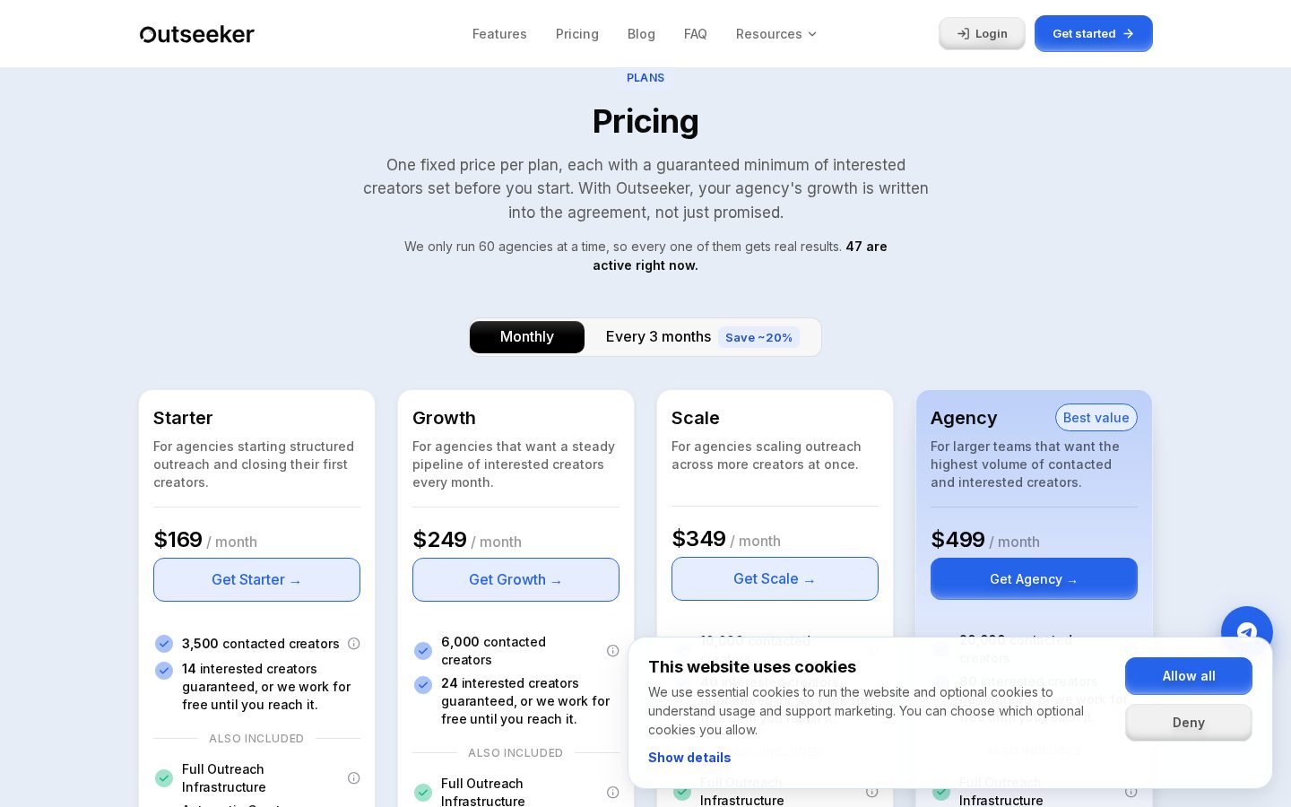 Outseeker Pricing