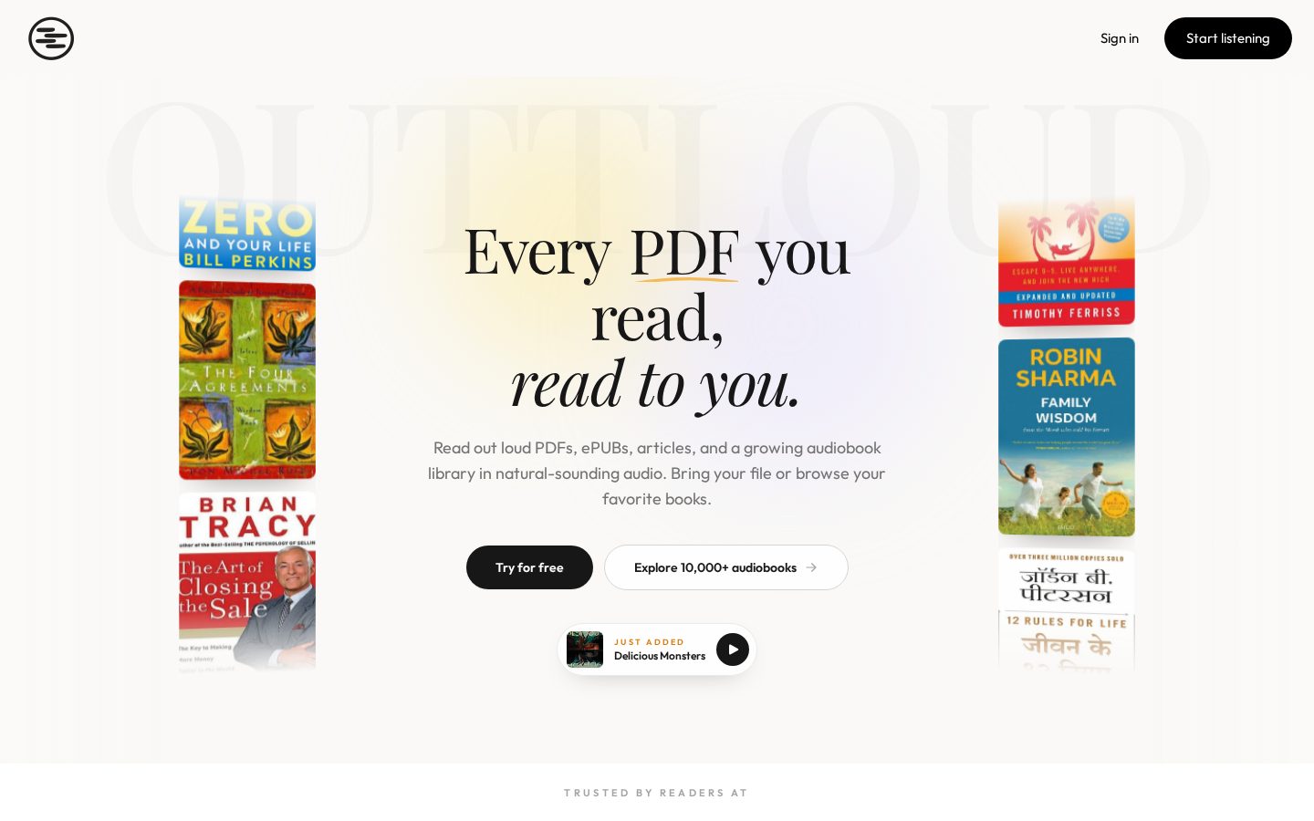 Outtloud Homepage