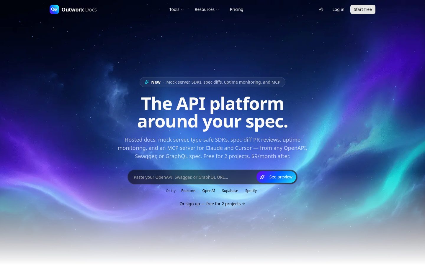 Outworx Docs Homepage