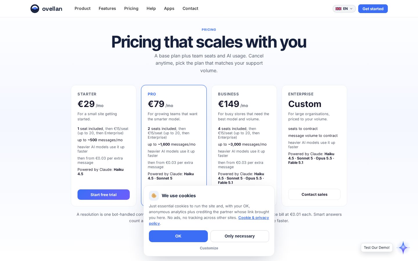 Ovellan Pricing