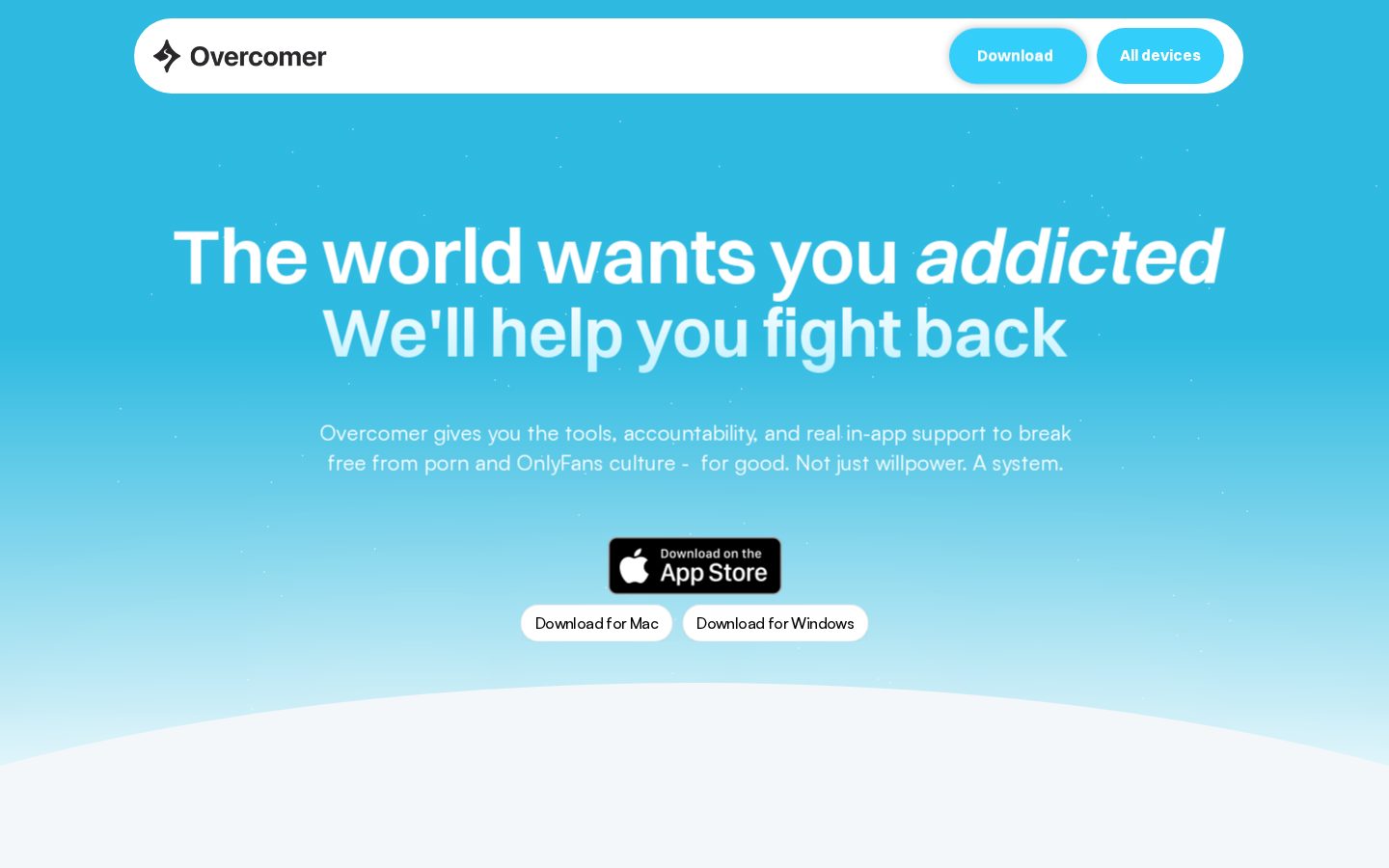Overcomer App Homepage