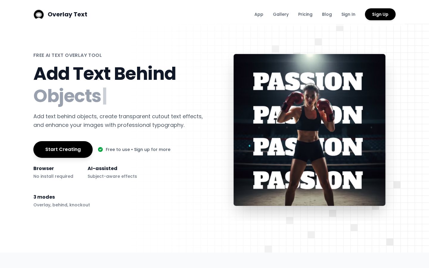 Overlay Text Homepage