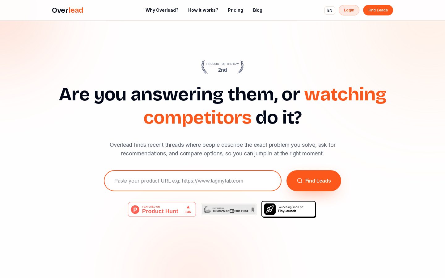 Overlead Homepage