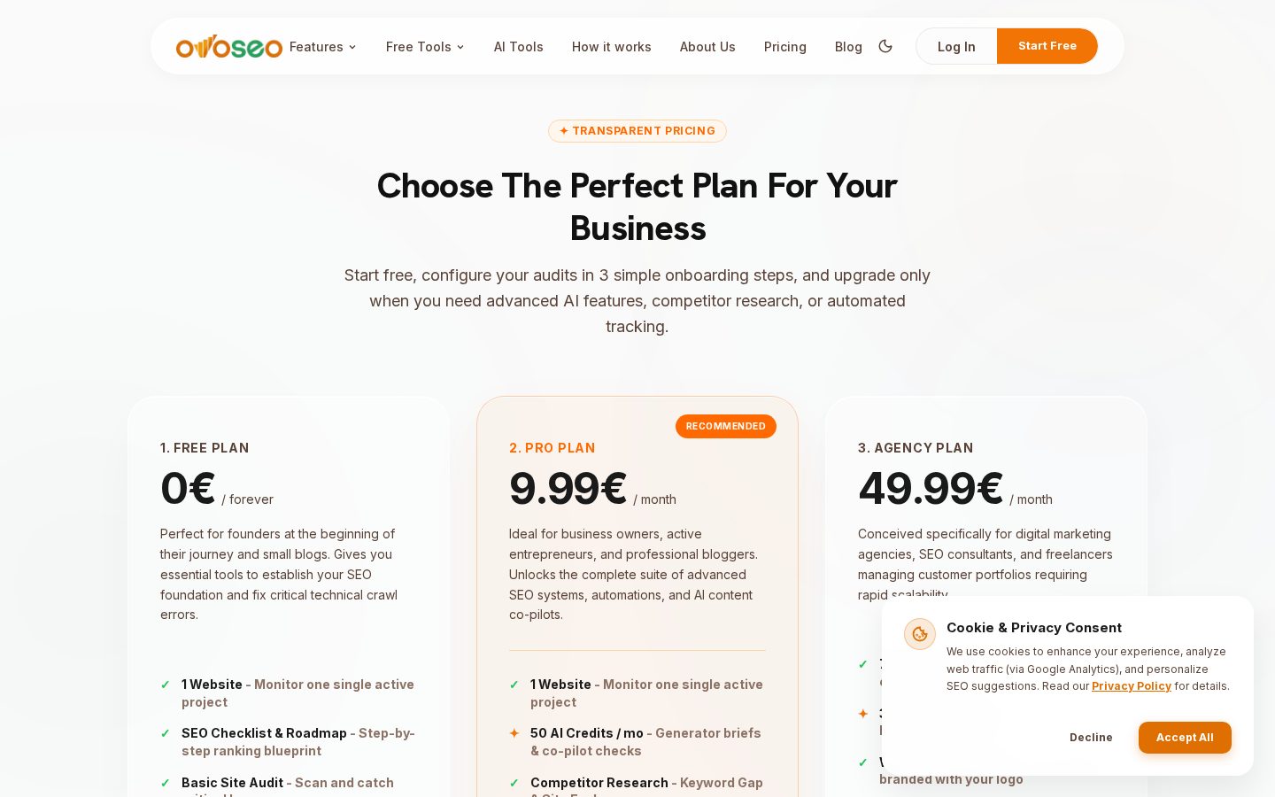 OVOSeo Pricing