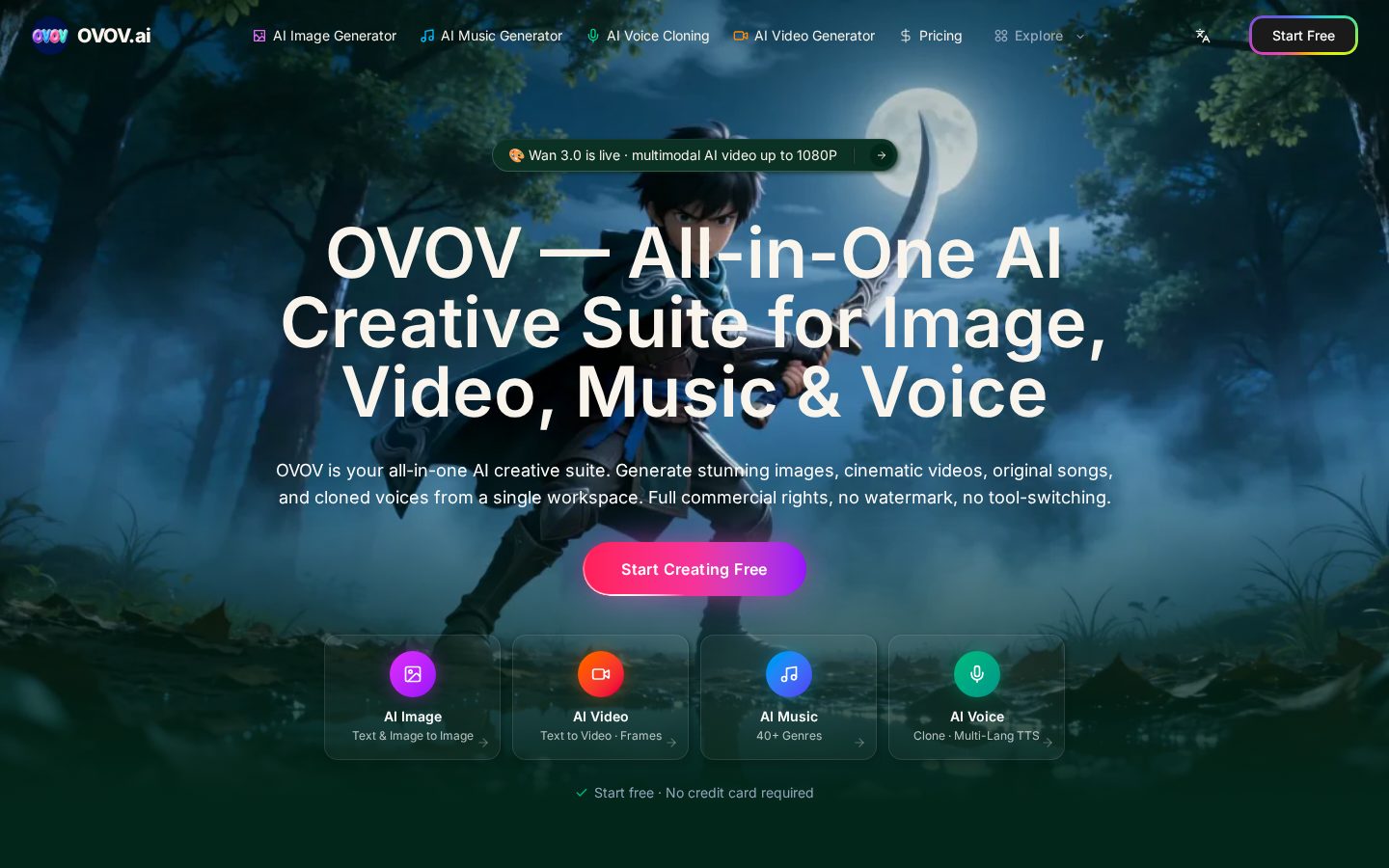 OVOV.ai Homepage
