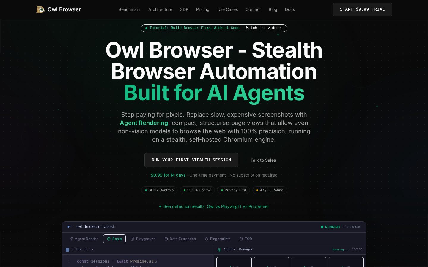 Owl Browser Homepage