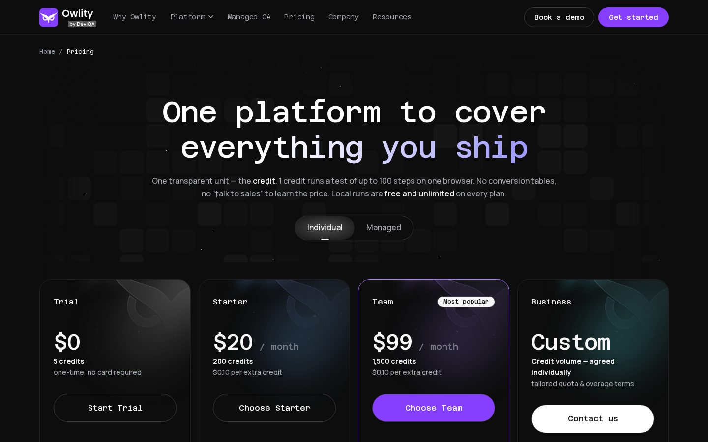 OwlityAI Pricing