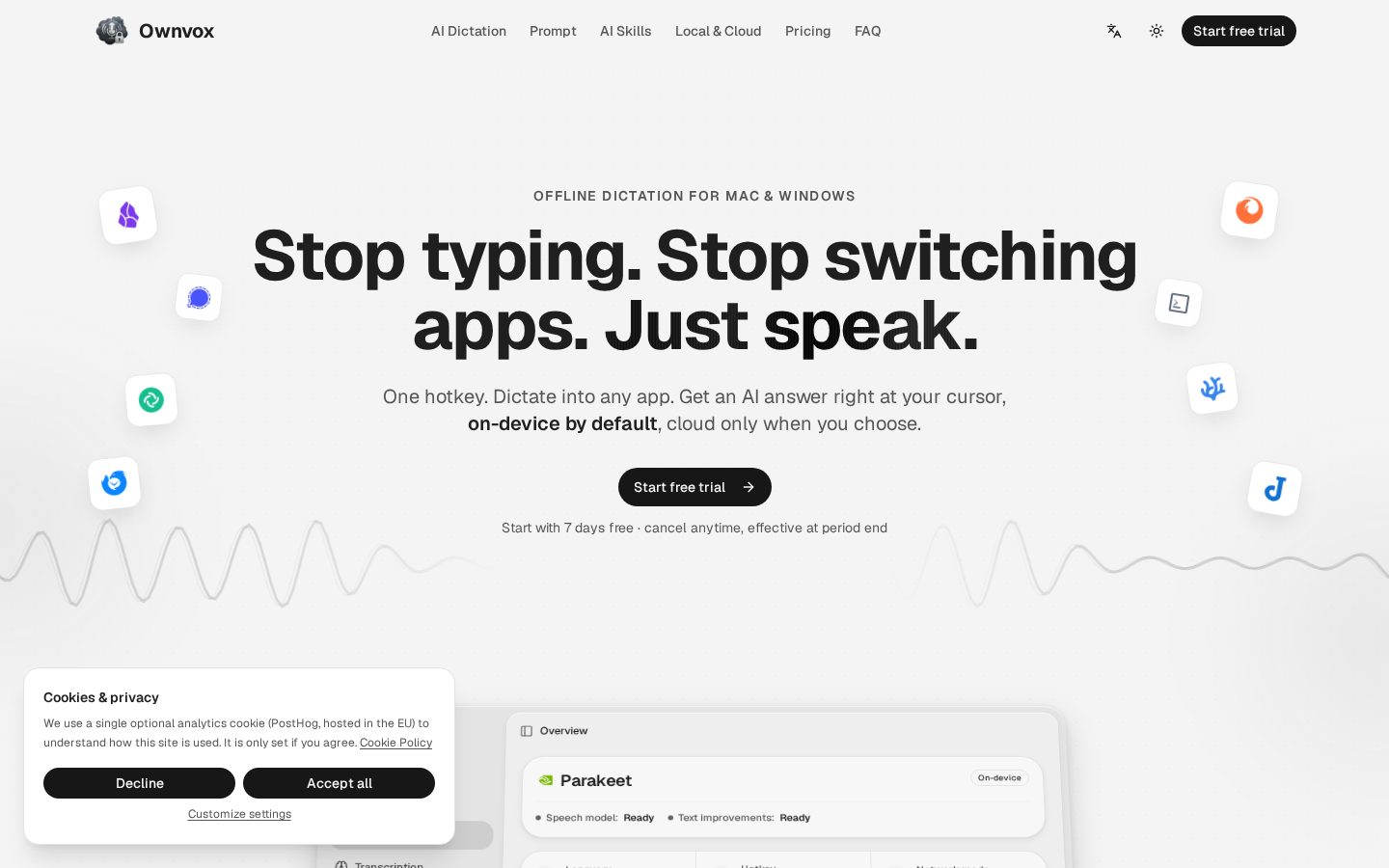 Ownvox Homepage
