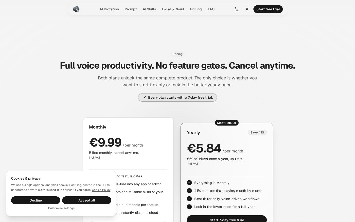 Ownvox Pricing