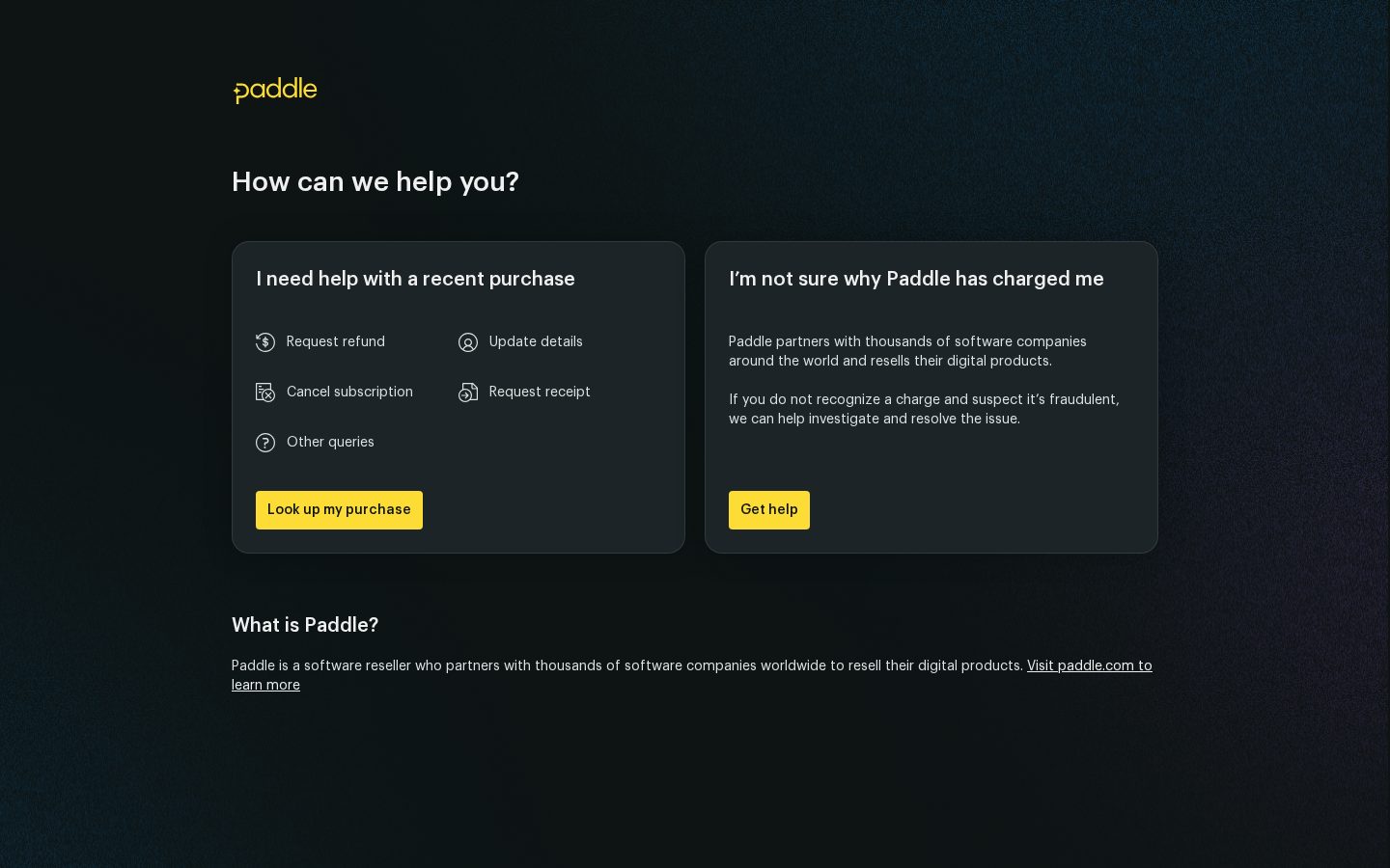 Paddle Homepage