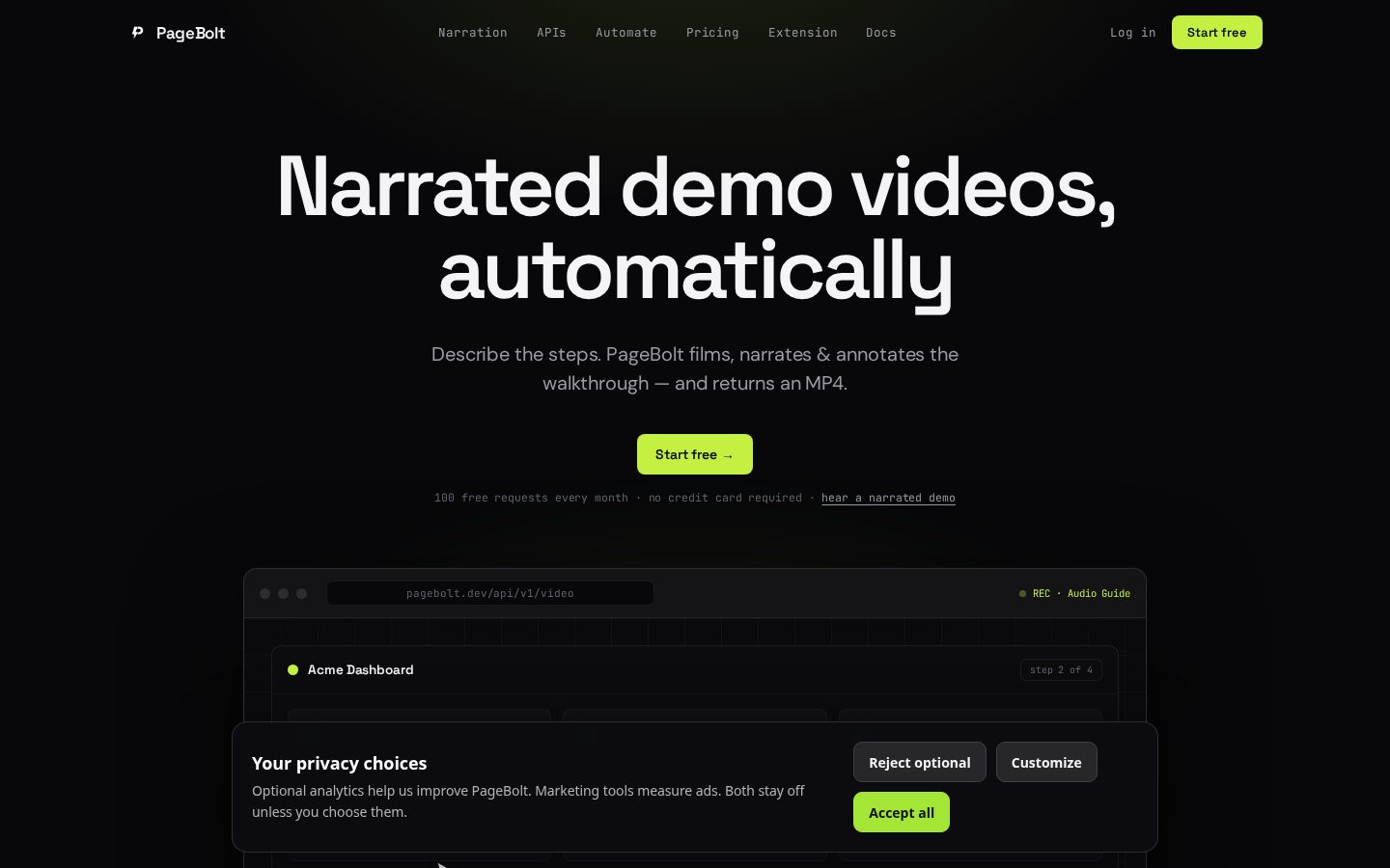 PageBolt Homepage