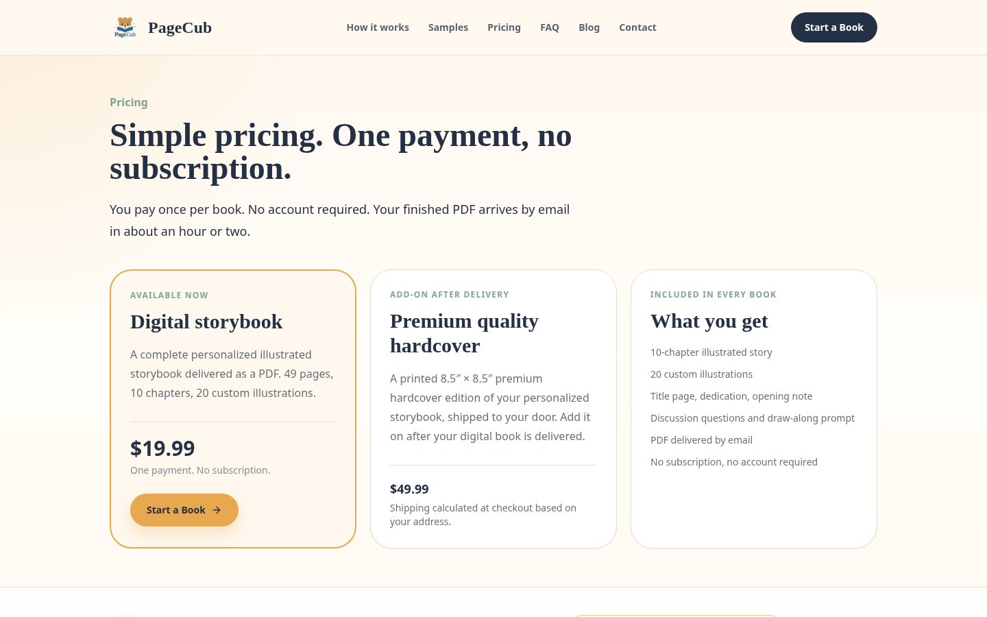 PageCub Pricing