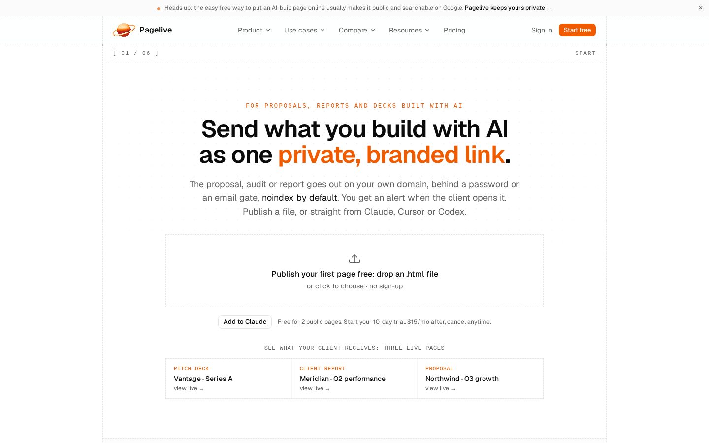 Pagelive Homepage