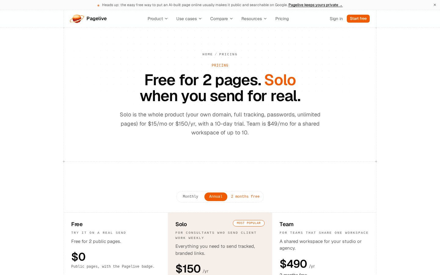 Pagelive Pricing
