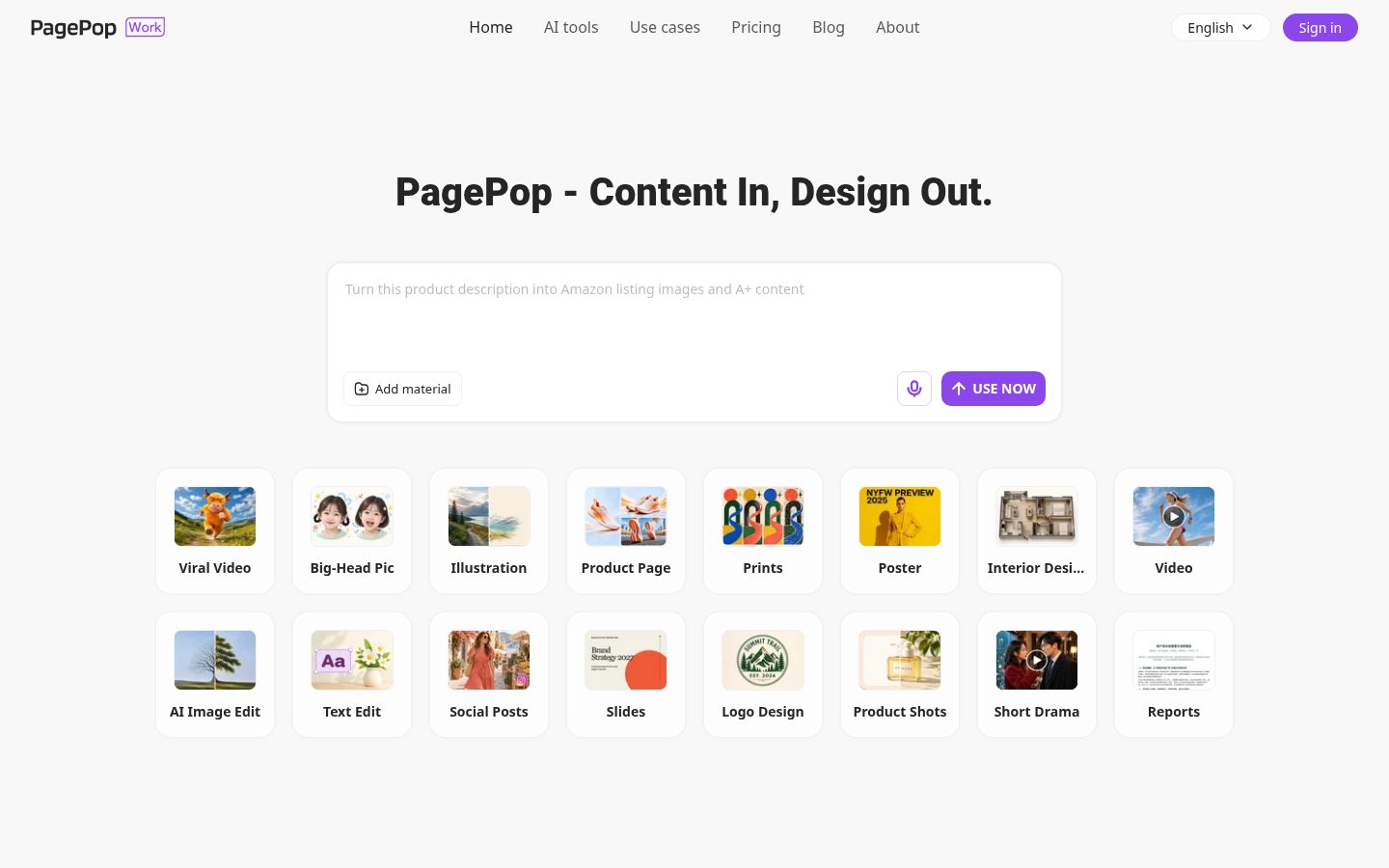 PagePop Homepage
