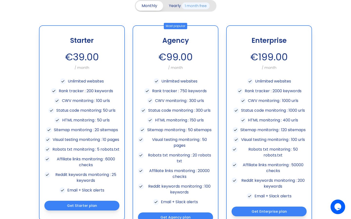 Pageradar Pricing