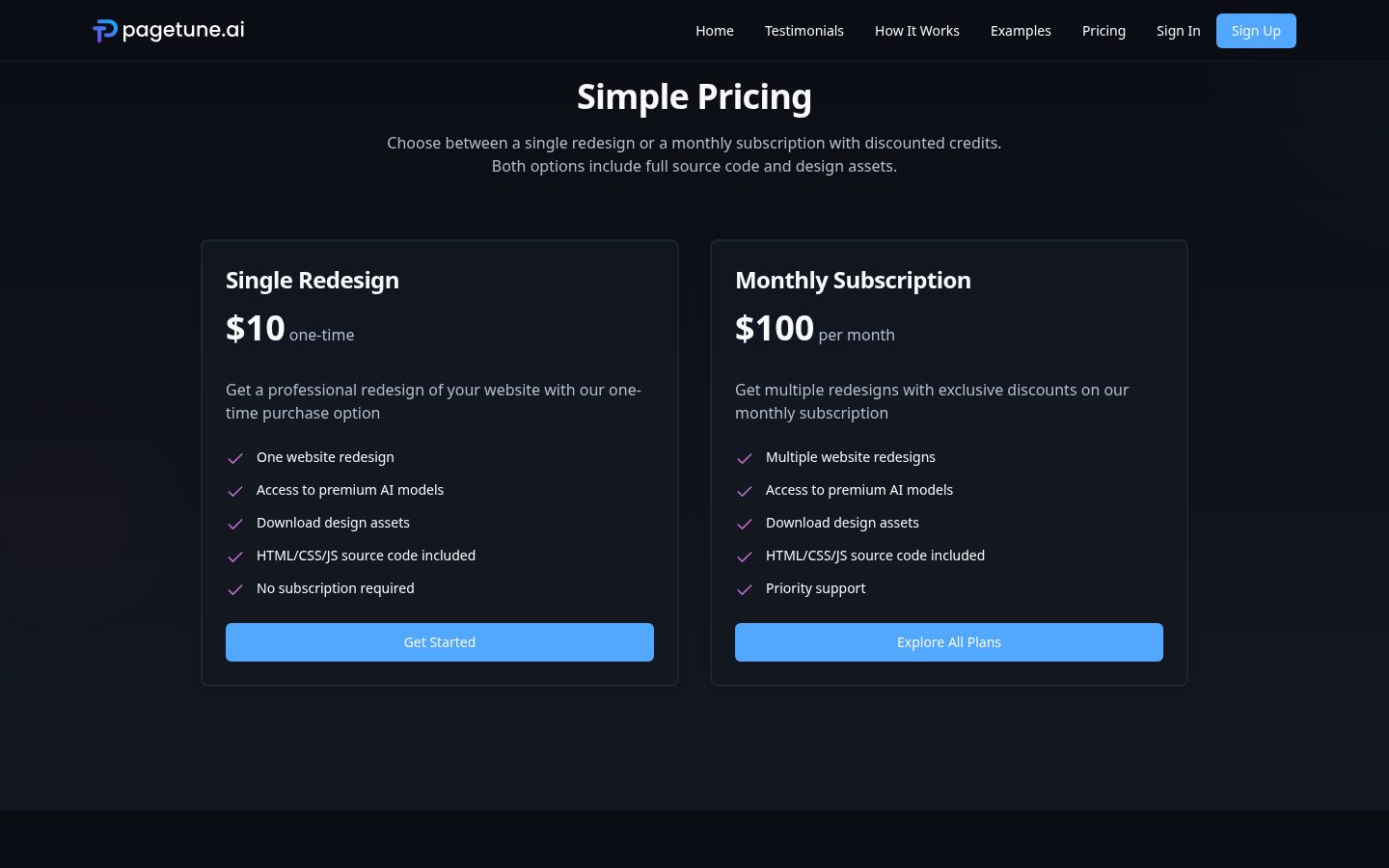 PageTune Pricing