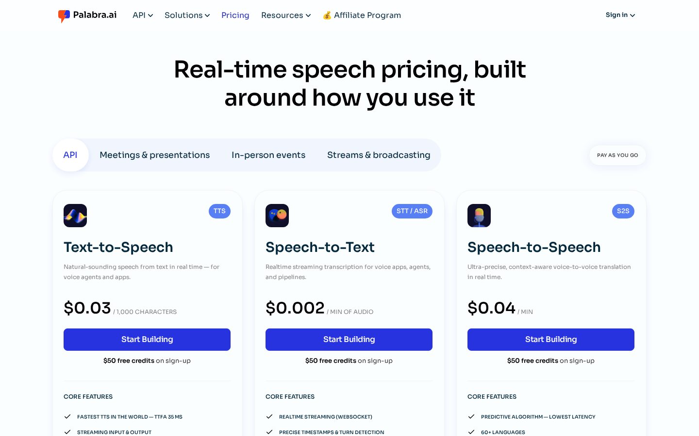 Palabra.ai Pricing