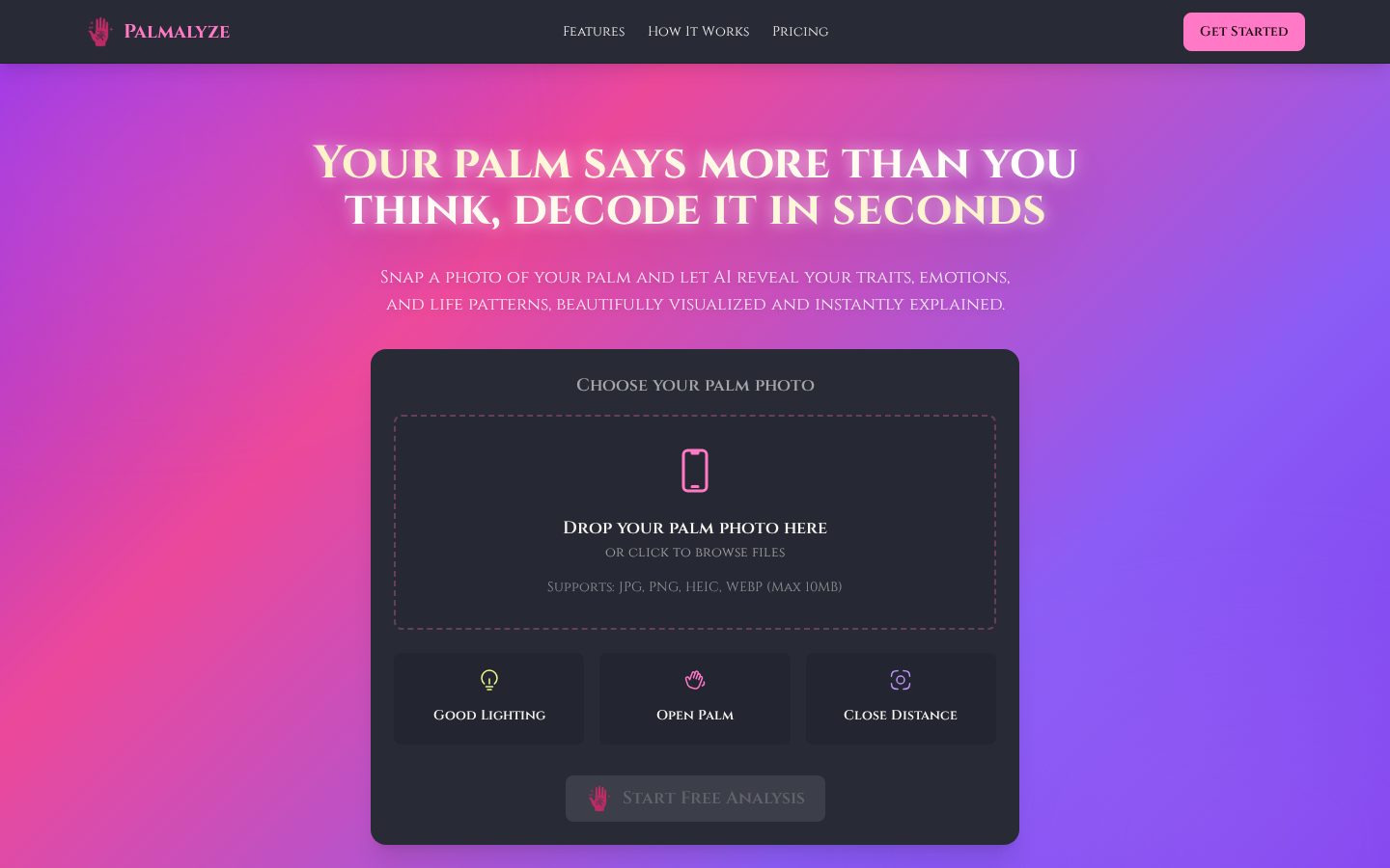 Palmalyze Homepage