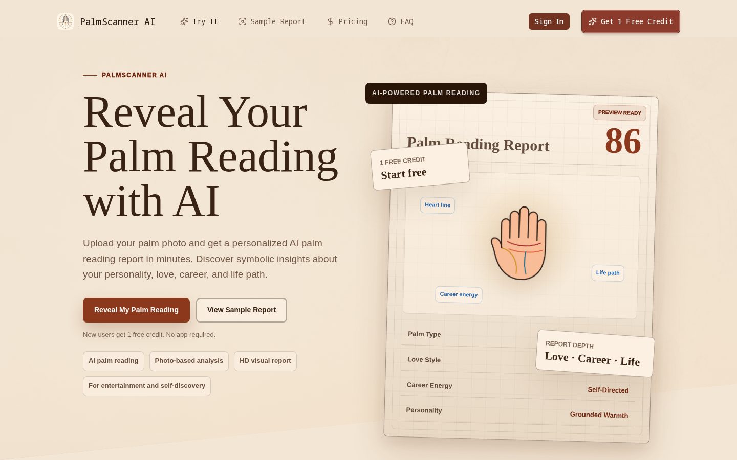 PalmScanner AI Homepage