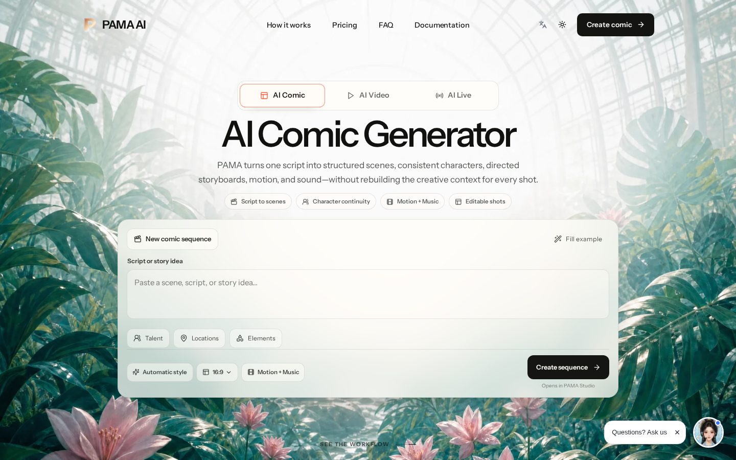 PAMA AI Homepage
