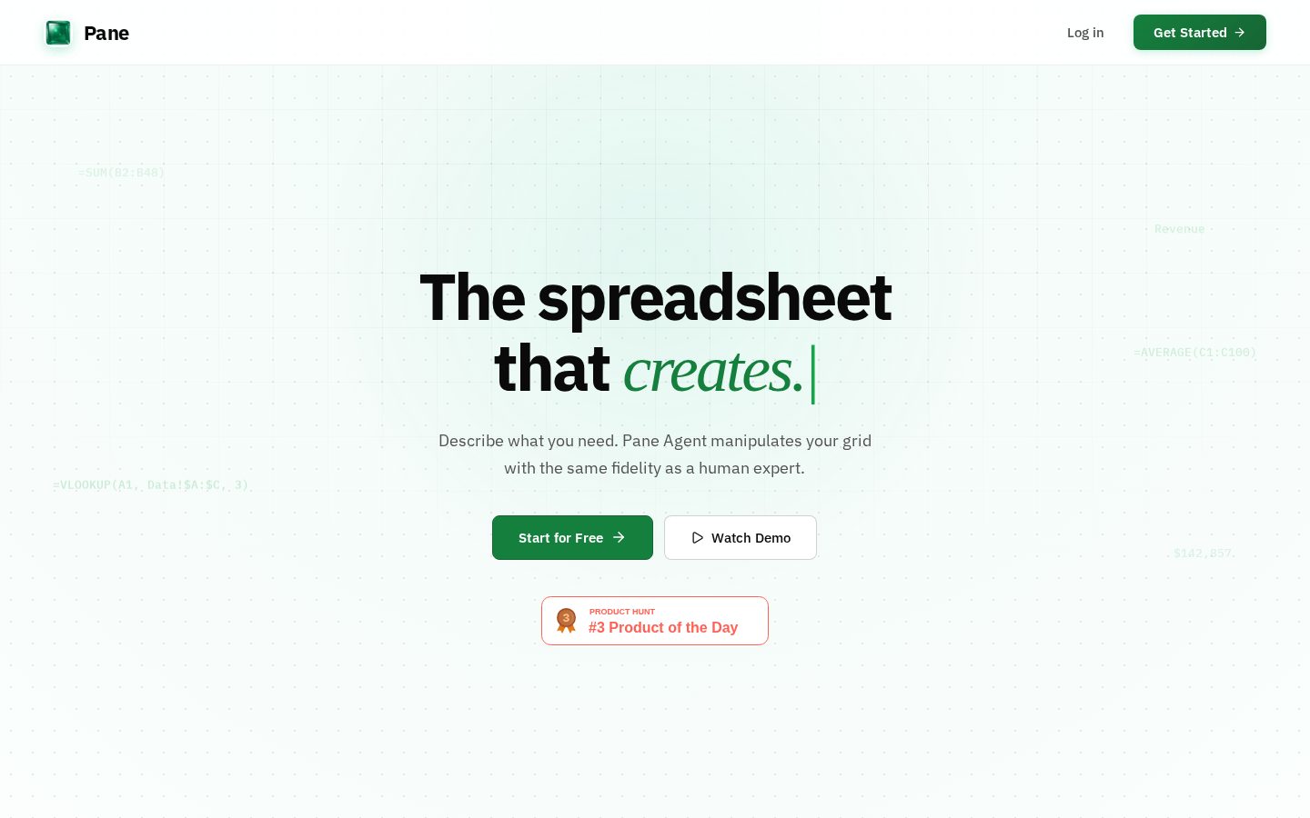 Pane Homepage
