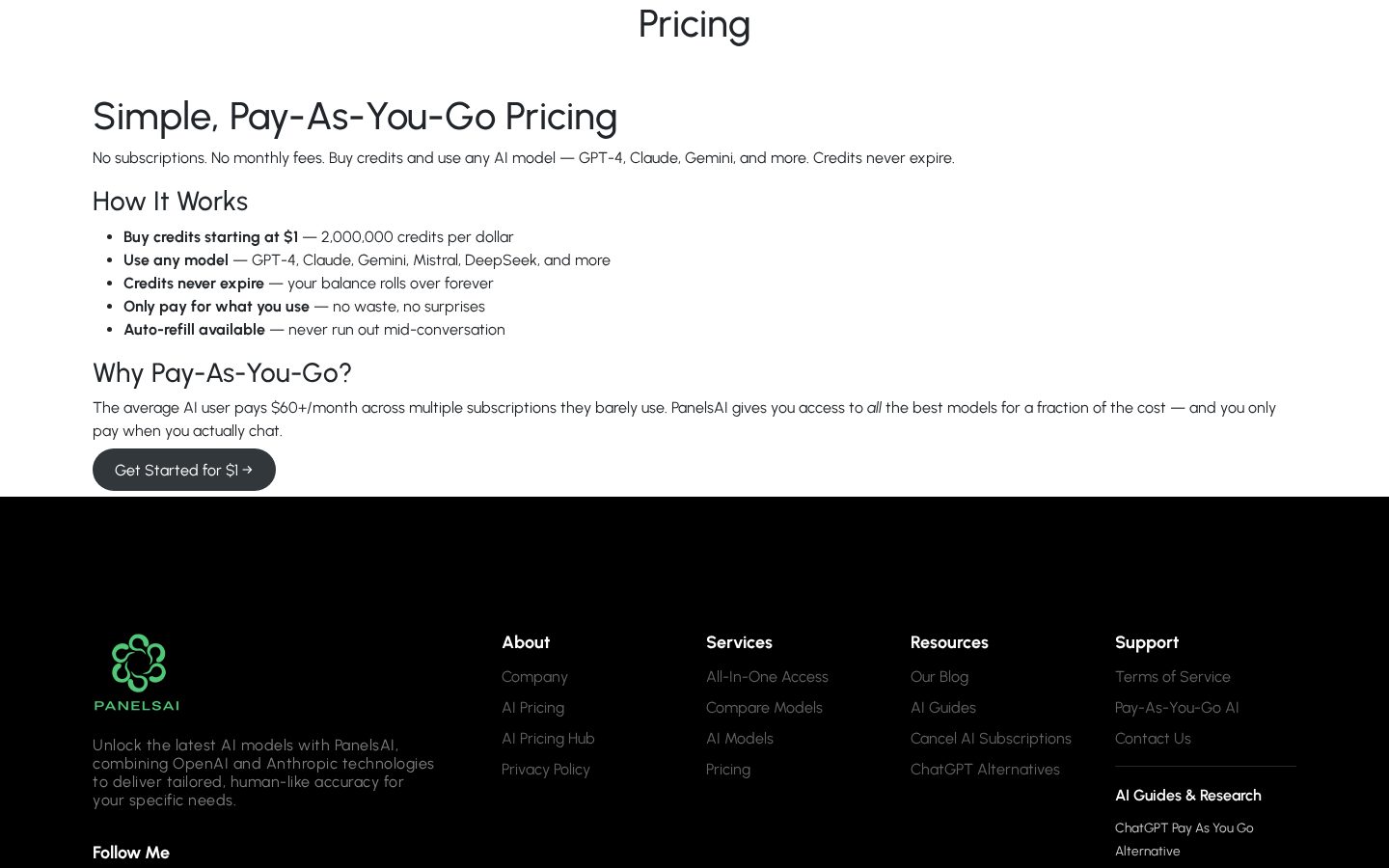 PanelsAI Pricing