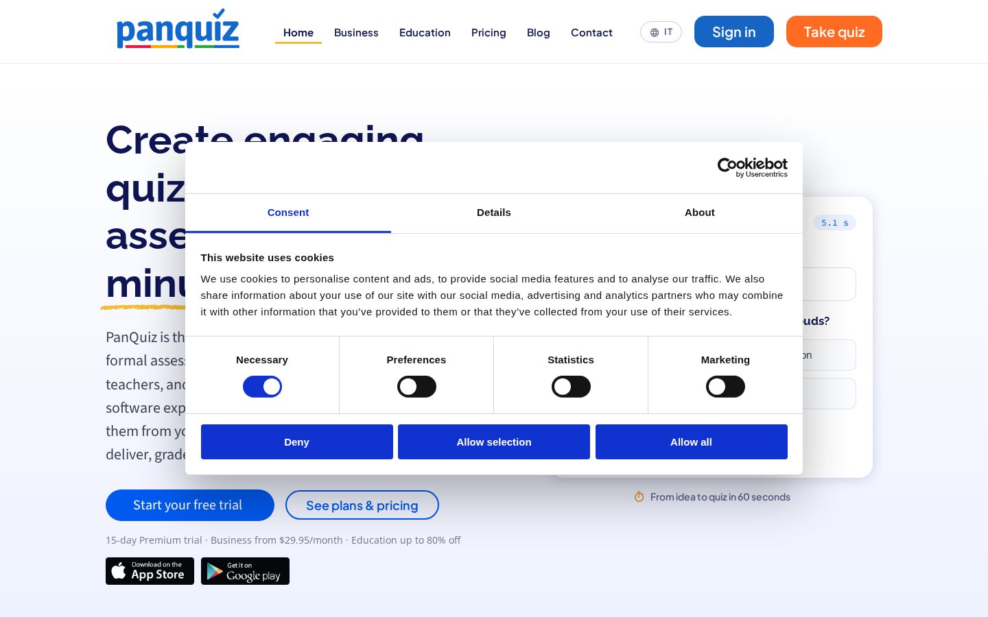 PanQuiz Homepage