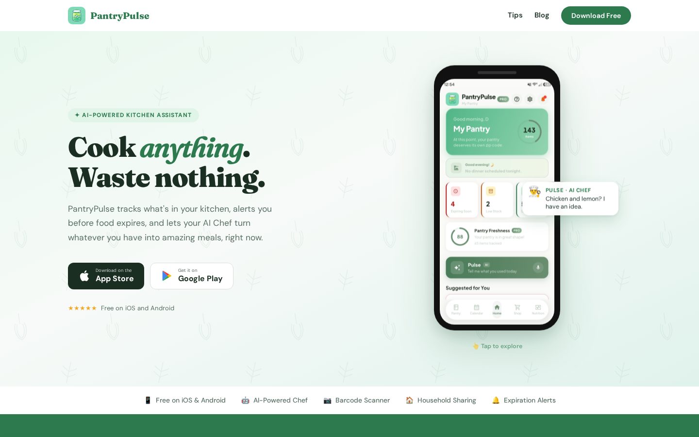 PantryPulse Homepage