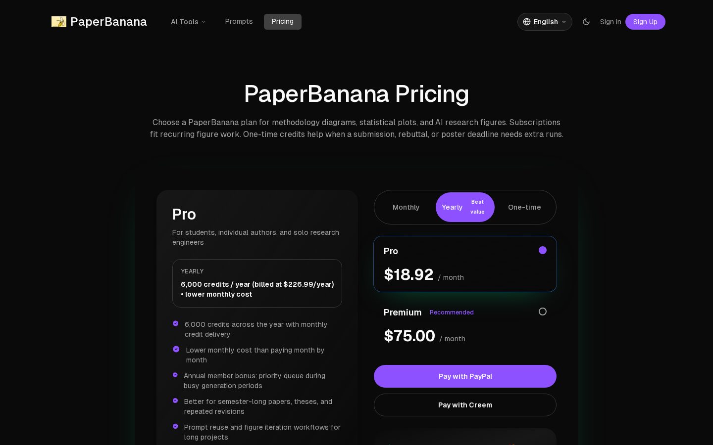 paper banana paper Pricing