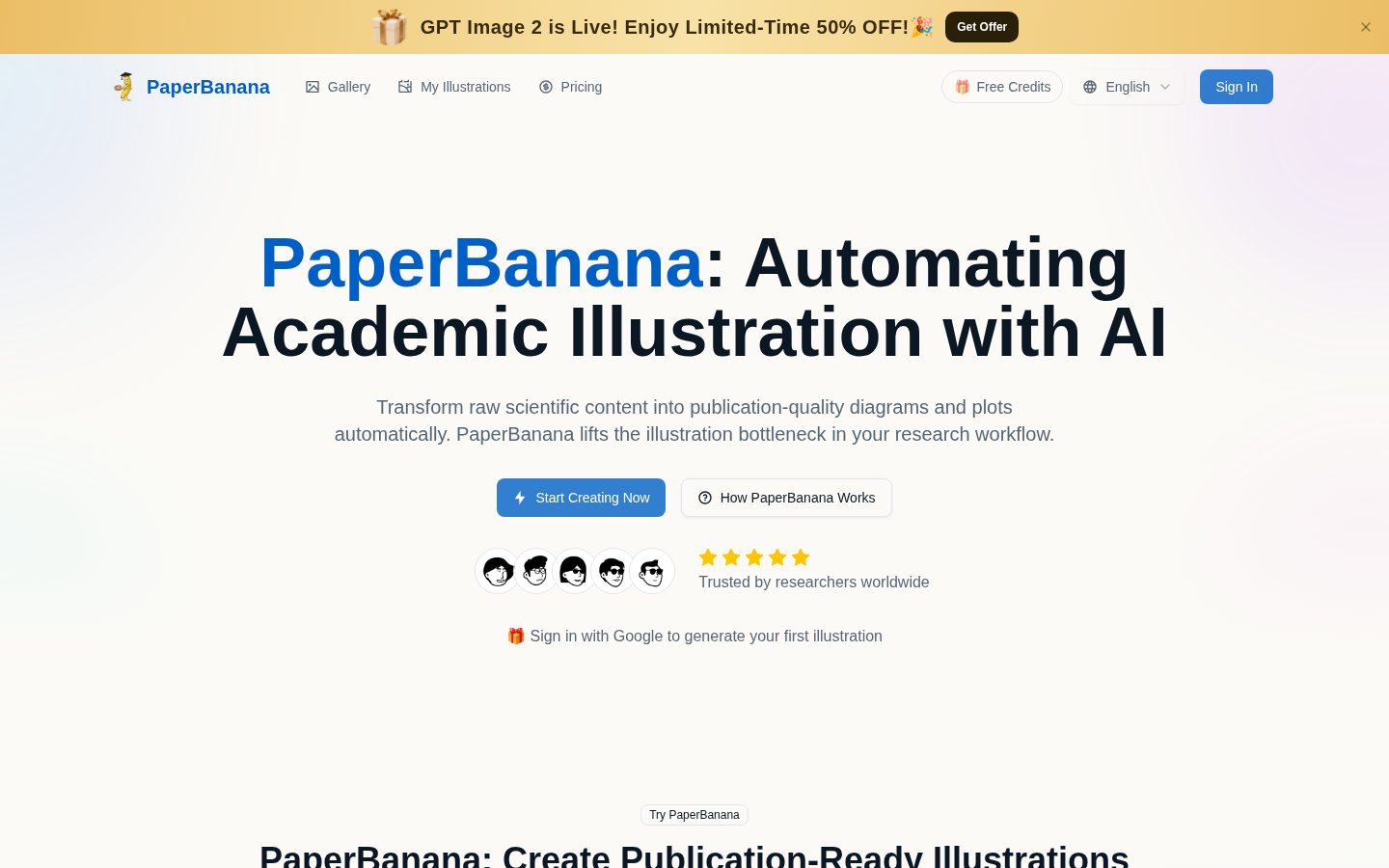 PaperBanana AI Homepage