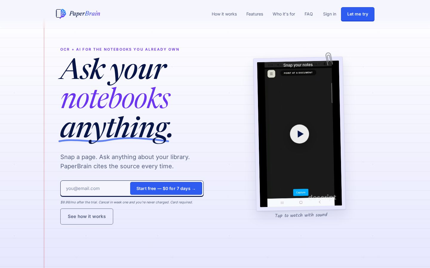 PaperBrain Homepage