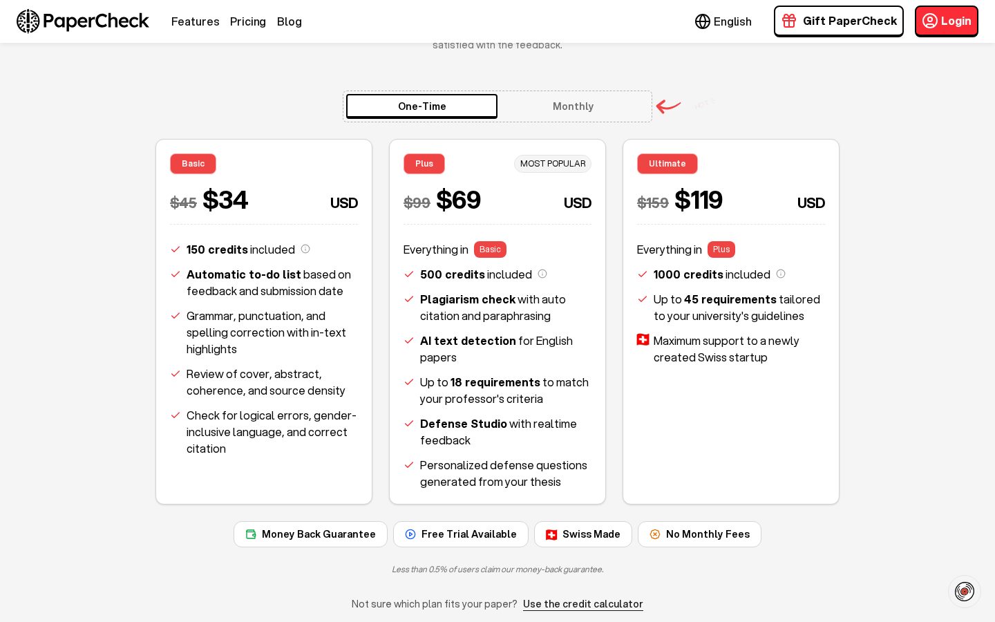 PaperCheck Pricing