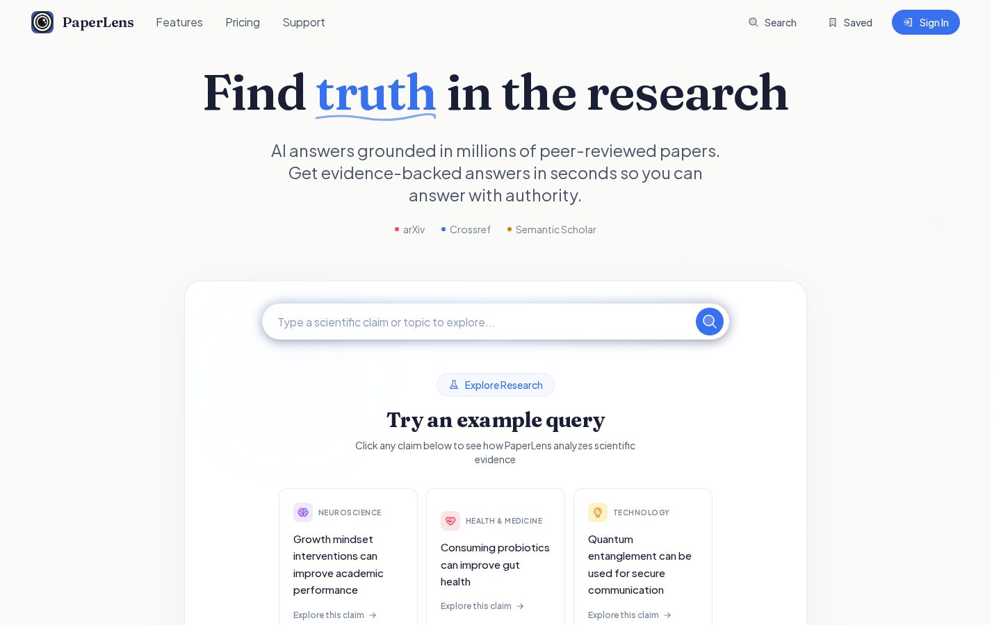 PaperLens Homepage