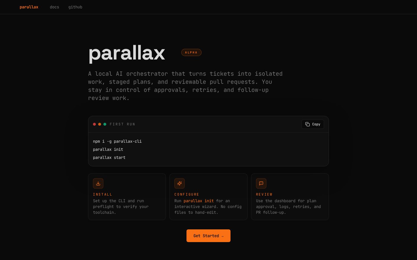 Parallax Homepage