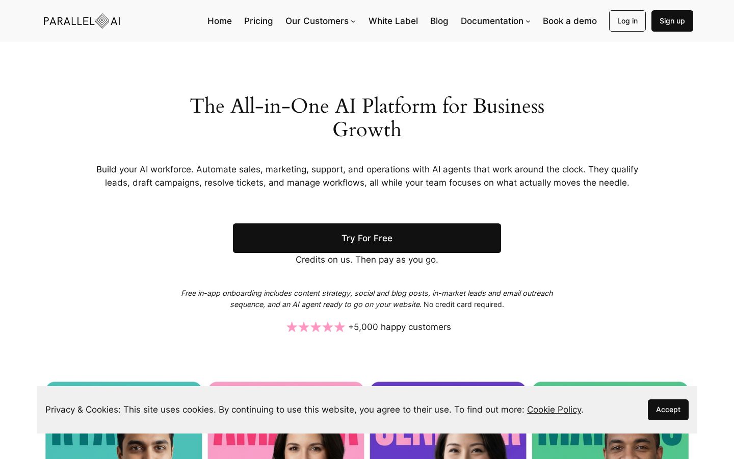 Parallel AI White-Label Homepage