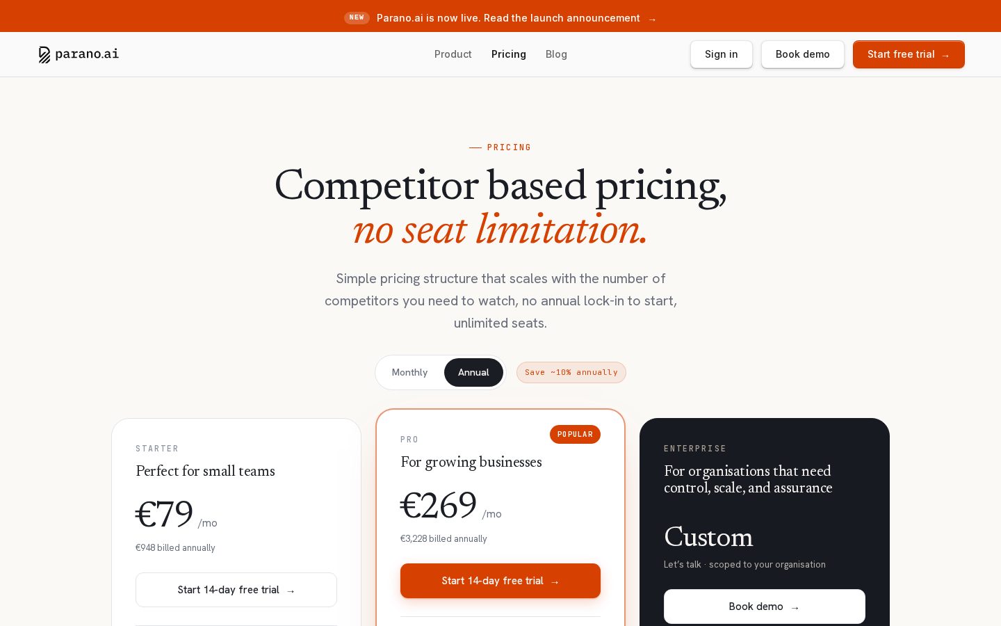 Parano.ai Pricing