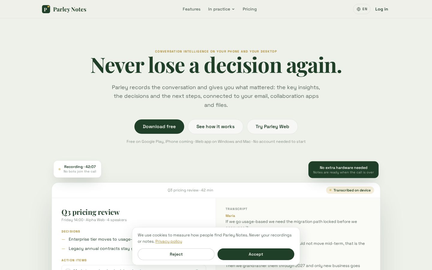Parley Notes Homepage