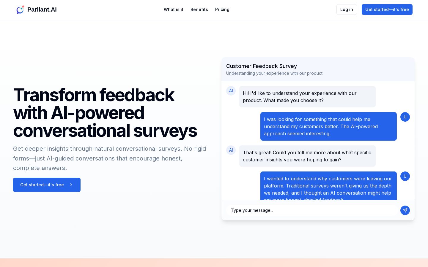 Parliant.AI Homepage