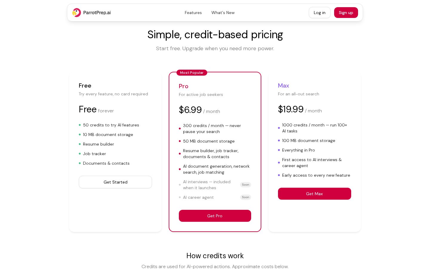 ParrotPrep Pricing