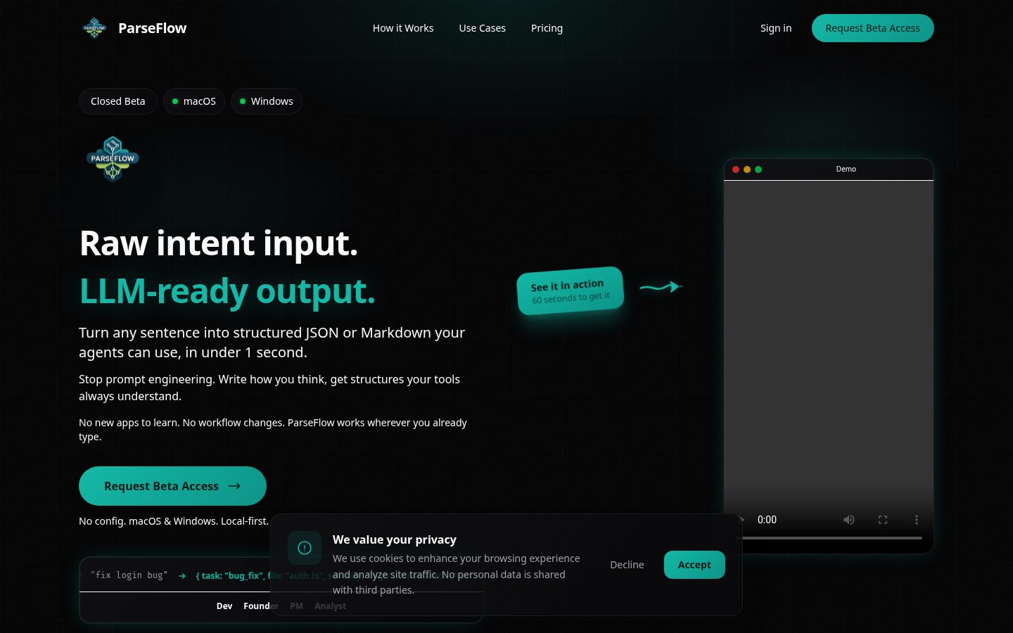 ParseFlow Homepage