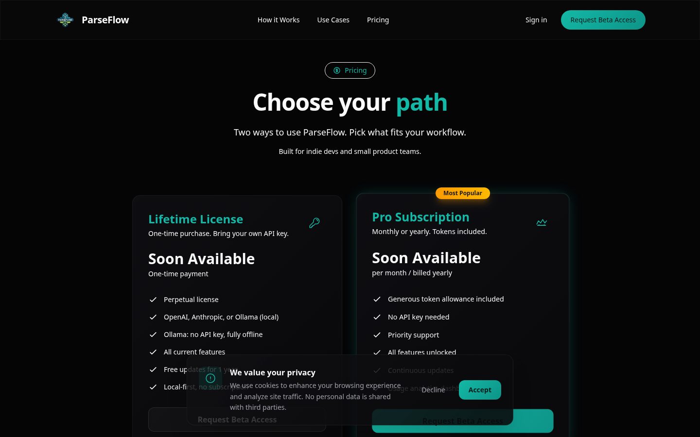 ParseFlow Pricing