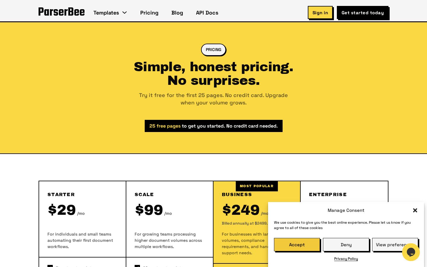 ParserBee Pricing