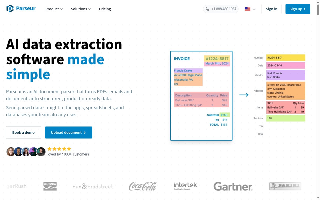 Parseur® homepage