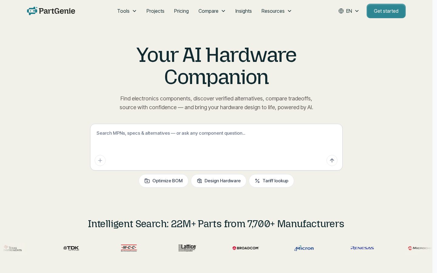 PartGenie Homepage