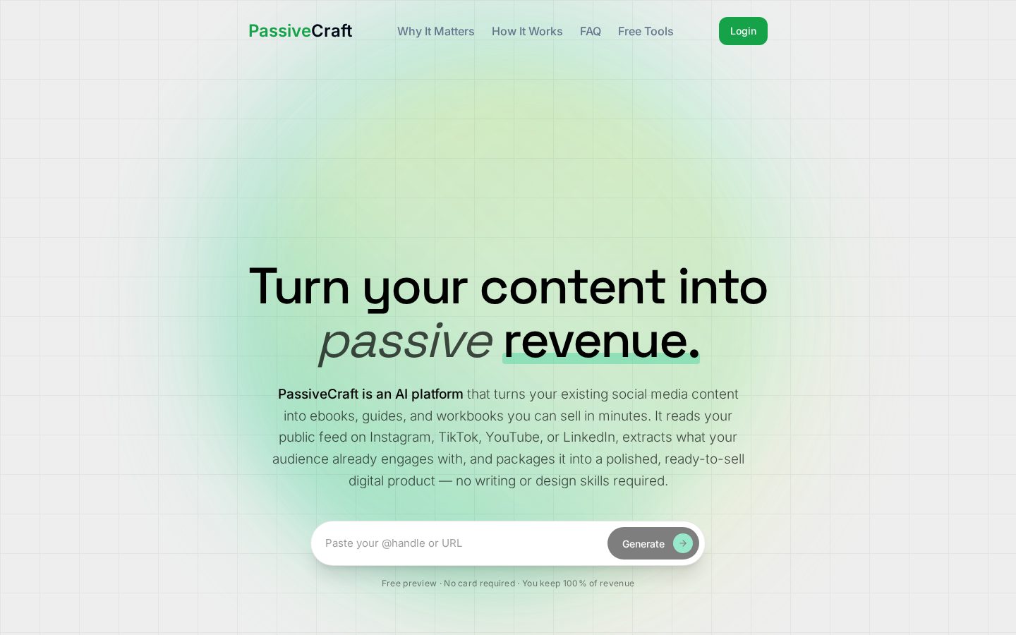 PassiveCraft Homepage