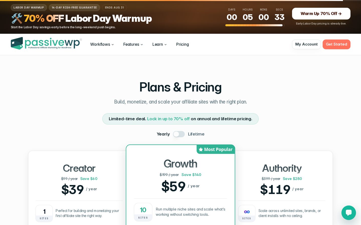 PassiveWP Pricing