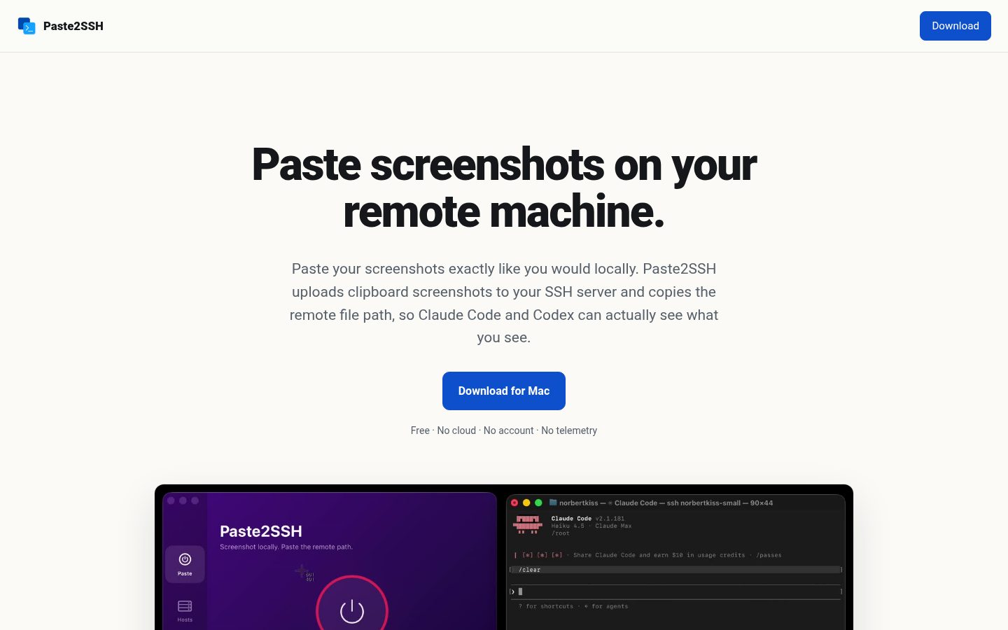 Paste2SSH Homepage