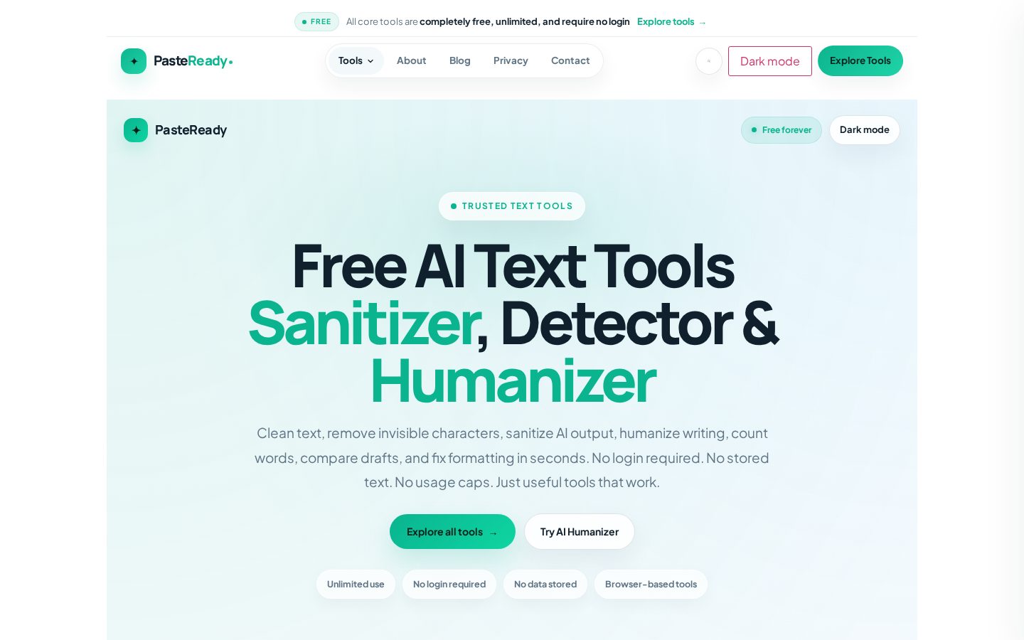 PasteReady Homepage